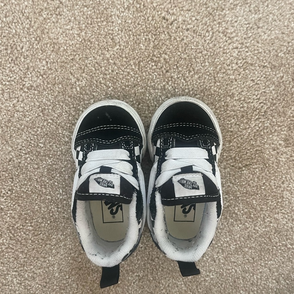 Vans Kids Checkered Black and White Sneakers
